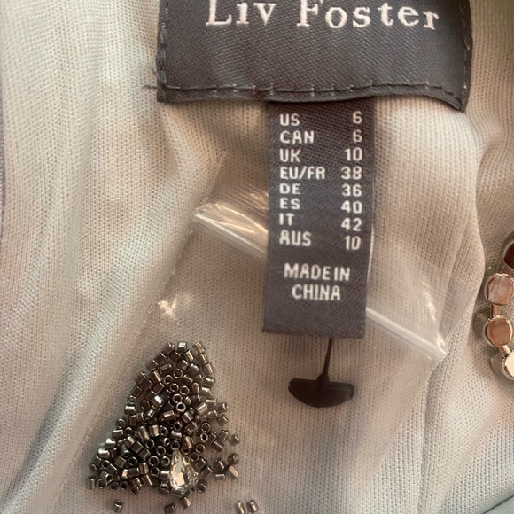 Liv Foster Women Sequined Beaded Formal Midi Sheath New Size 6 stunning stretch - Picture 6 of 17